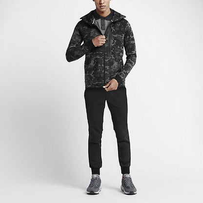 NIKE TECH FLEECE MEN'S HOODIE - Medium Ash Black — XXS — Detail View
