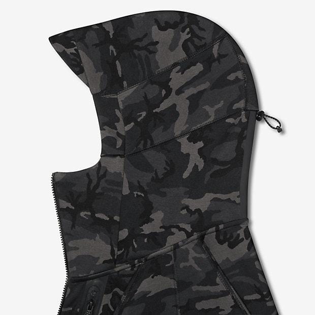NIKE TECH FLEECE MEN'S HOODIE - Medium Ash Black — XXS — Back View