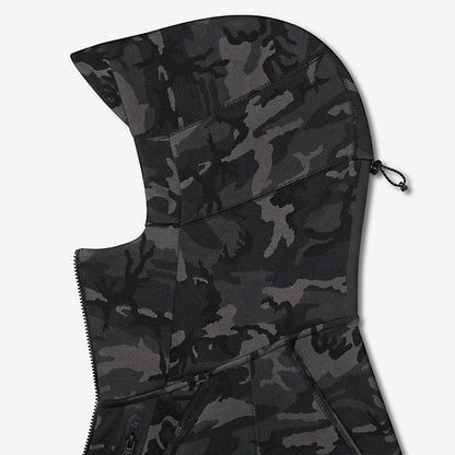 NIKE TECH FLEECE MEN'S HOODIE - Medium Ash Black — XXS — Back View