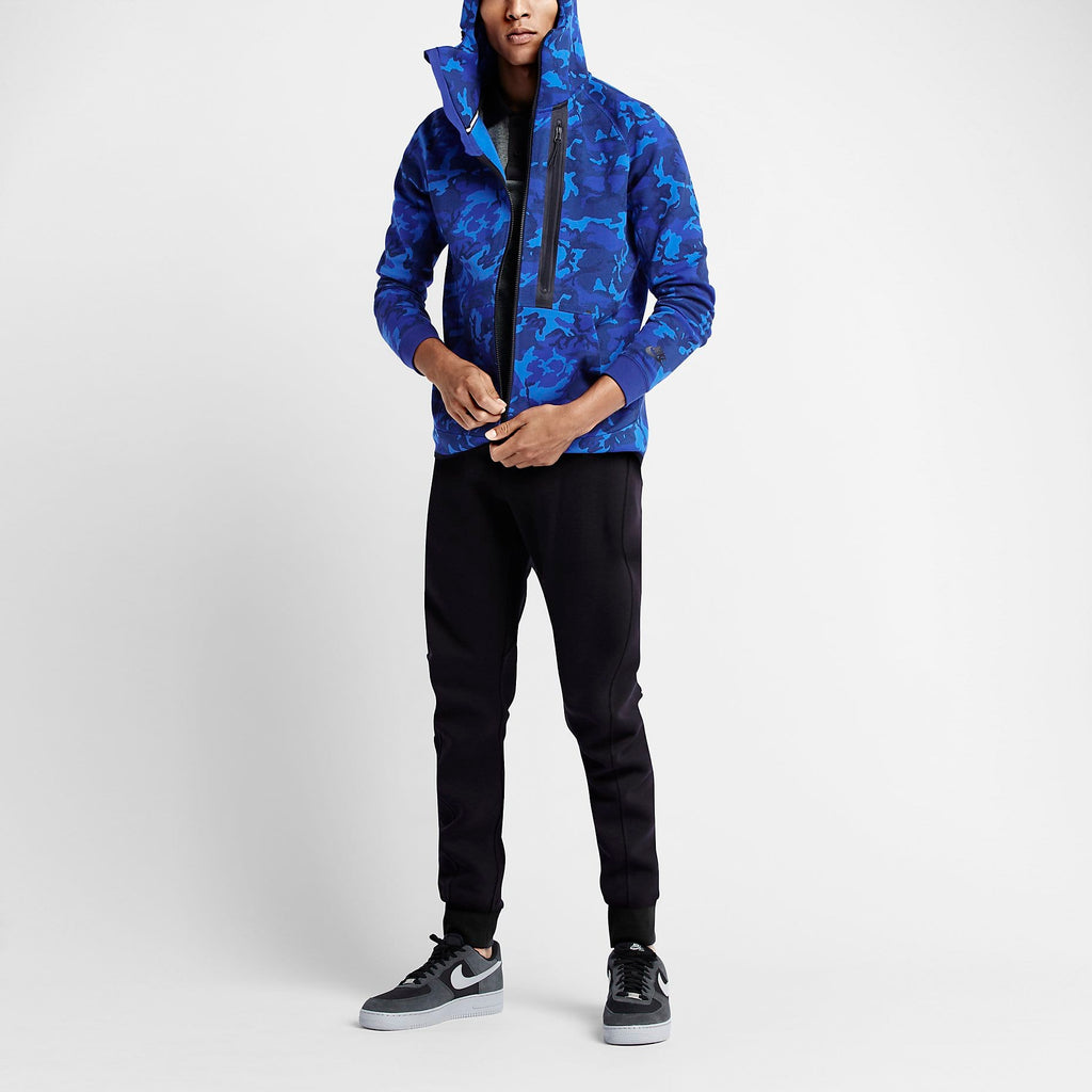 NIKE TECH FLEECE MEN'S HOODIE - BLUE CAMO — XXS — Alternate View 8
