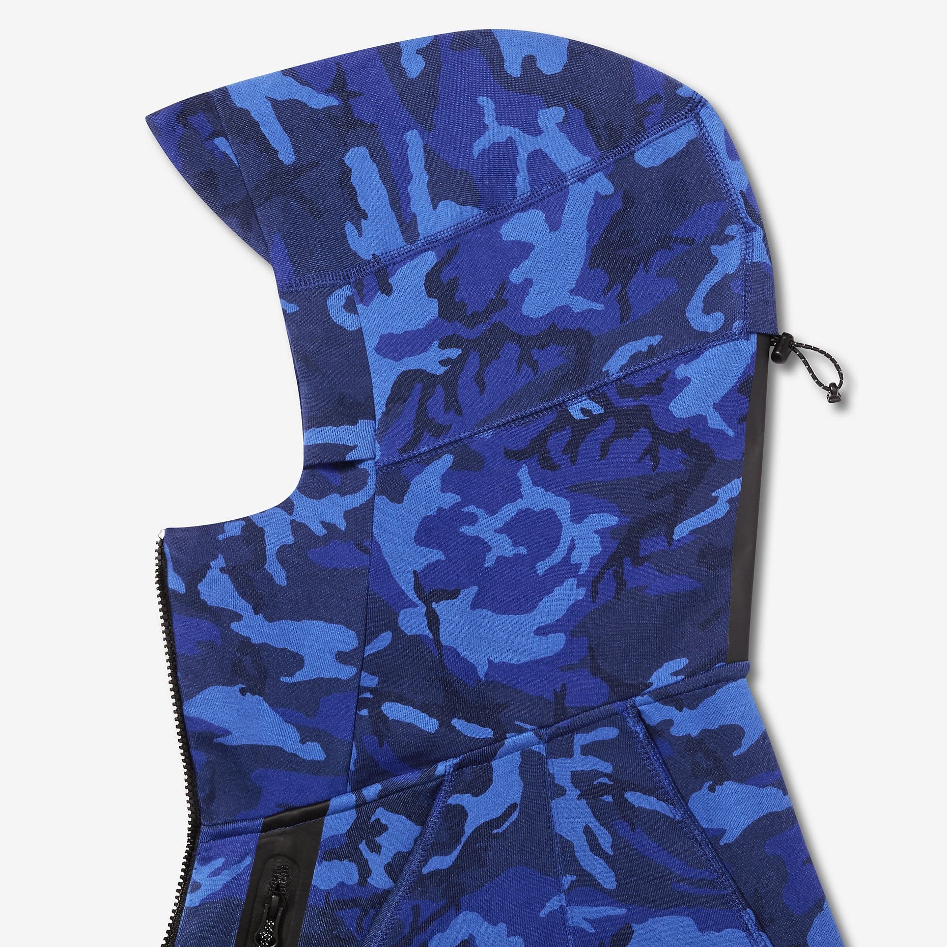 NIKE TECH FLEECE MEN'S HOODIE - BLUE CAMO — XXS — Detail View