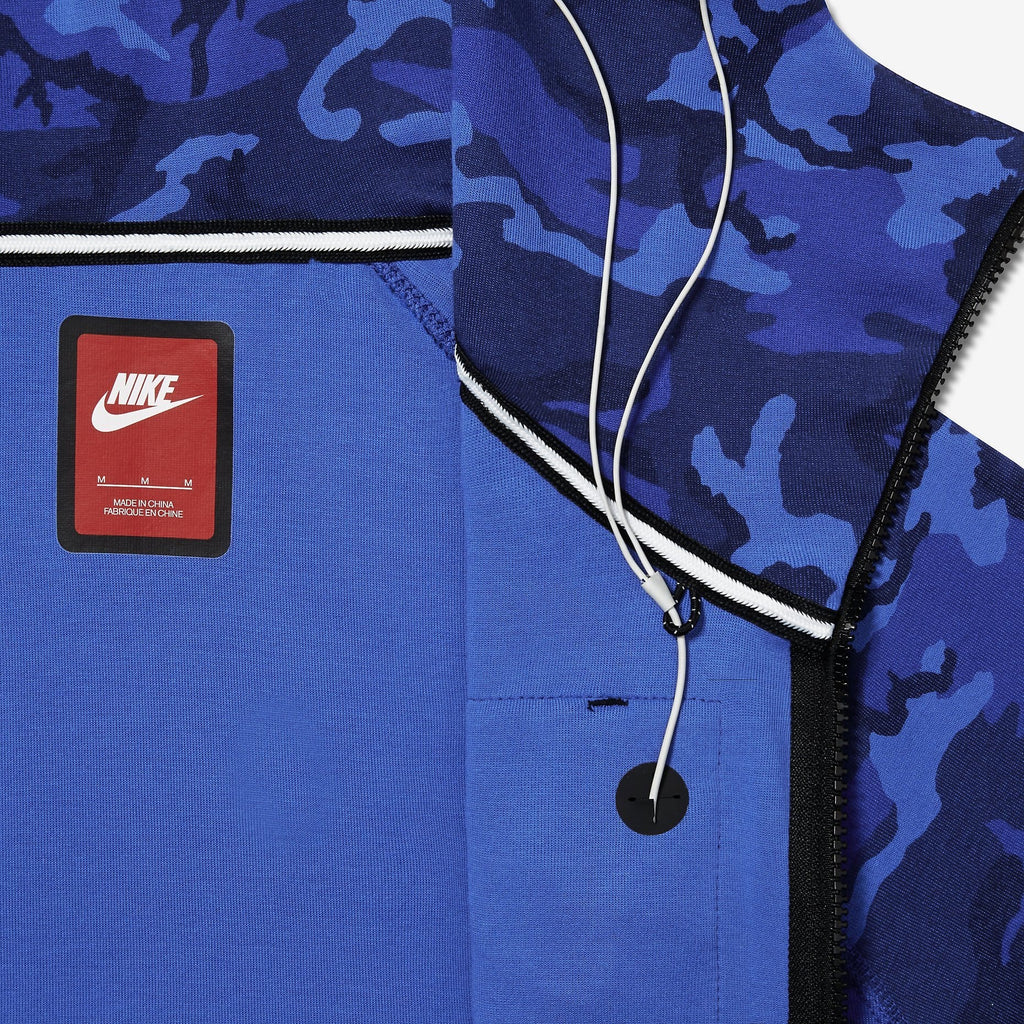 NIKE TECH FLEECE MEN'S HOODIE - BLUE CAMO — XXS — Alternate View 7