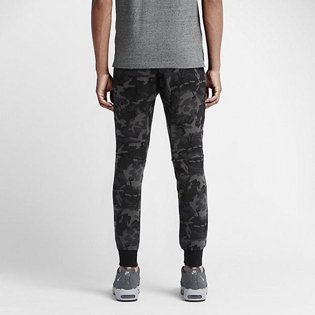 NIKE TECH FLEECE CAMO MEN'S TROUSERS - Medium Ash Black — XXS — Top View