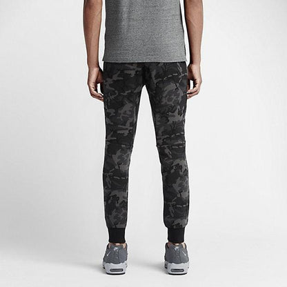 NIKE TECH FLEECE CAMO MEN'S TROUSERS - Medium Ash Black — XXS — Top View