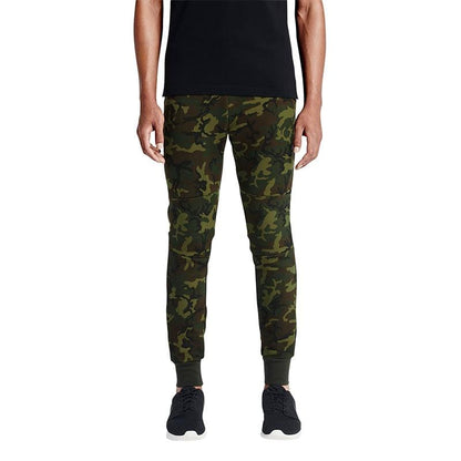 NIKE TECH FLEECE CAMO MEN'S TROUSERS - Sequoia Black — XXS — Front View