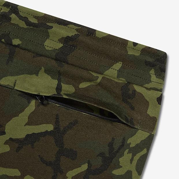 NIKE TECH FLEECE CAMO MEN'S TROUSERS - Sequoia Black — XXS — Alternate View 9