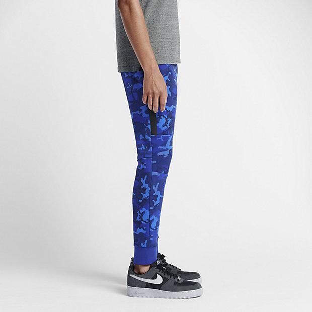 NIKE TECH FLEECE CAMO MEN'S TROUSERS - Deep Royal Blue — XXS — Alternate View 9