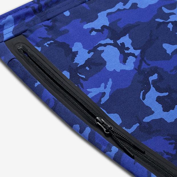 NIKE TECH FLEECE CAMO MEN'S TROUSERS - Deep Royal Blue — XXS — Back View