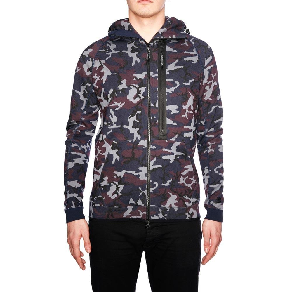 NIKE TECH FLEECE CAMO AW77 HOODIE — XXS — Front View