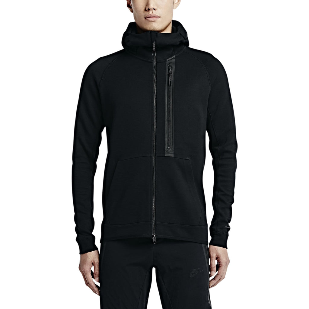 NIKE TECH FLEECE BLACK HOODIE — XXS — Front View
