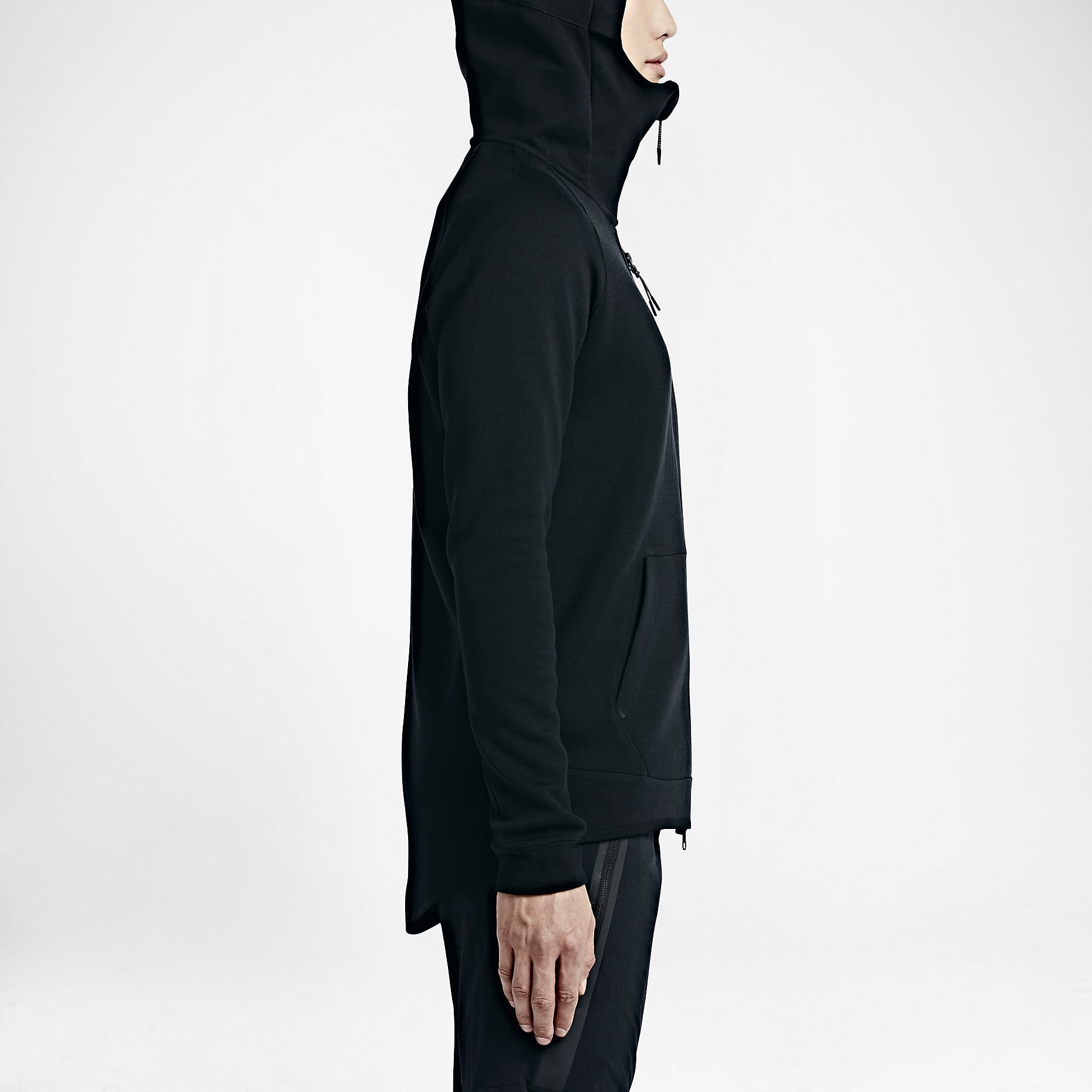 NIKE TECH FLEECE BLACK HOODIE — XXS — Alternate View 9