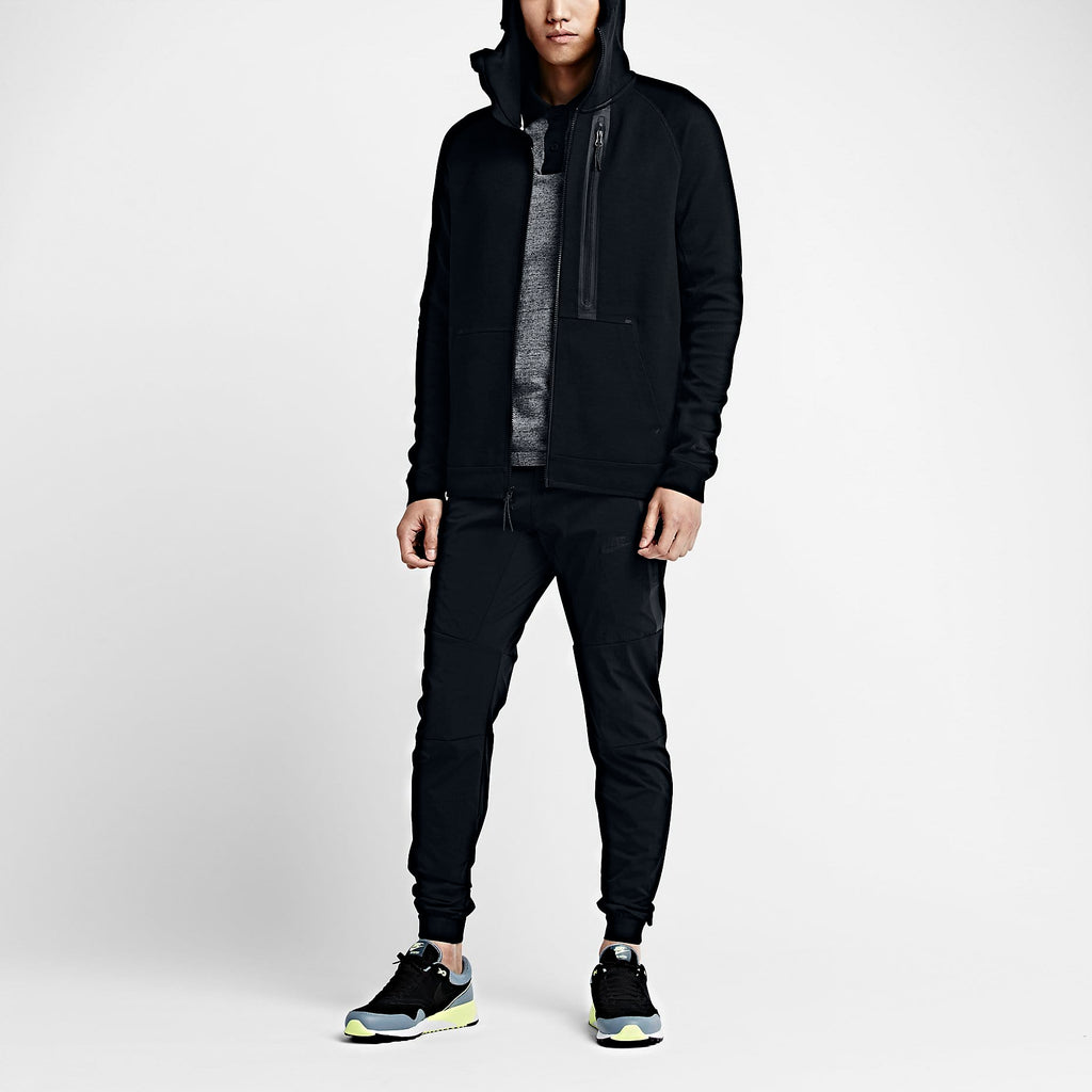 NIKE TECH FLEECE BLACK HOODIE — XXS — Lifestyle View