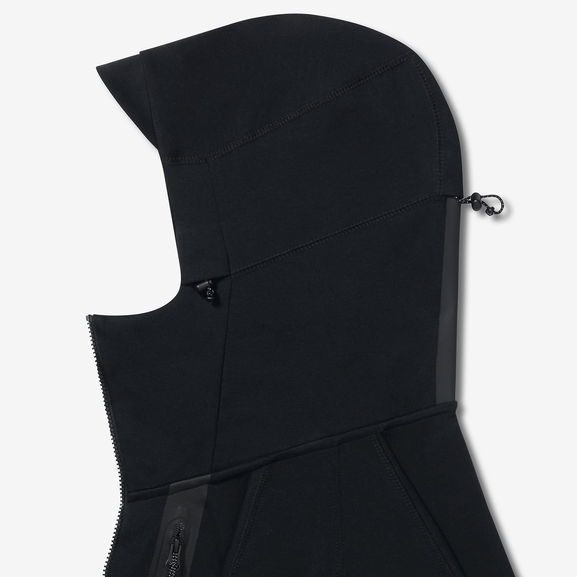 NIKE TECH FLEECE BLACK HOODIE — XXS — Detail View