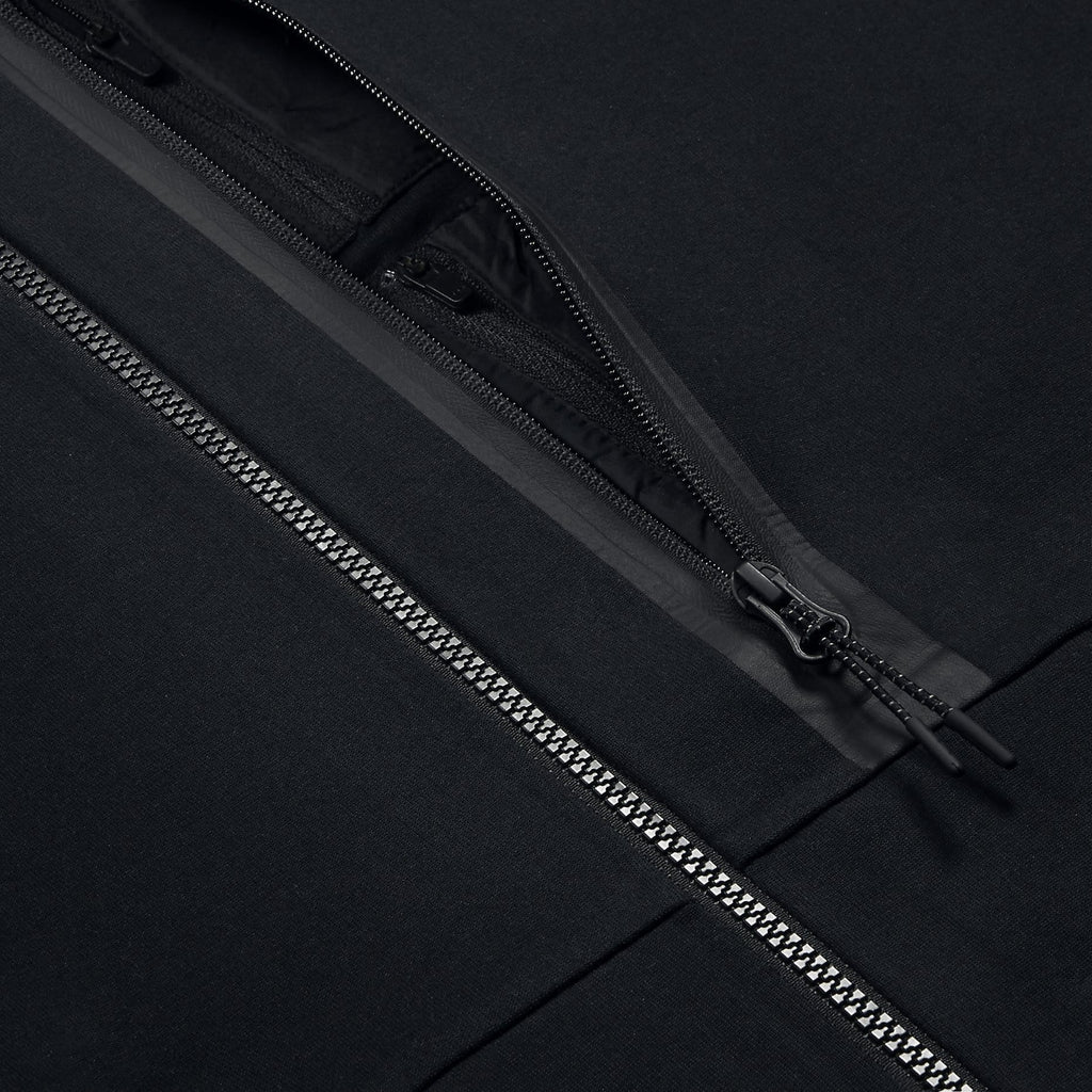 NIKE TECH FLEECE BLACK HOODIE — XXS — Top View