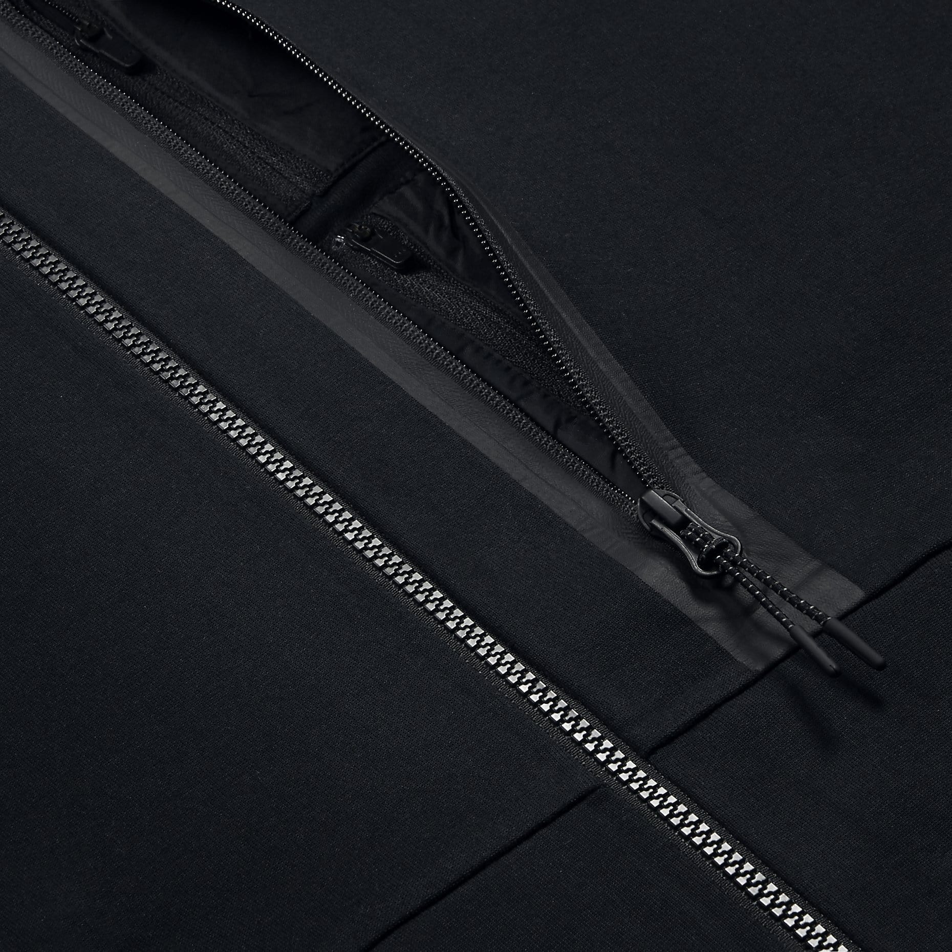 NIKE TECH FLEECE BLACK HOODIE — XXS — Top View