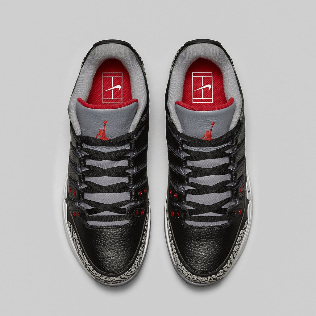 Nike Zoom Vapor Air Jordan 3 "Black-Cement" — UK 3 | EU 35.5 | US 3.5 — Back View