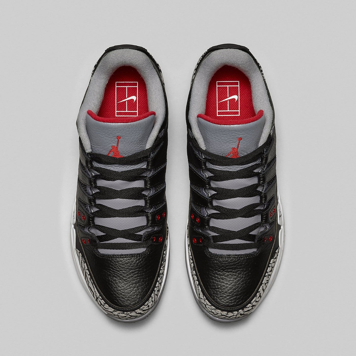 Nike Zoom Vapor Air Jordan 3 "Black-Cement" — UK 3 | EU 35.5 | US 3.5 — Back View