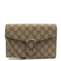 Gucci Cross Body Dionysus Chain Wallet in GG Supreme, Leather — Front View