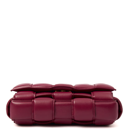 Bottega Veneta Cross Body Cassette in Raspberry, Intrecciato Nappa — Detail View