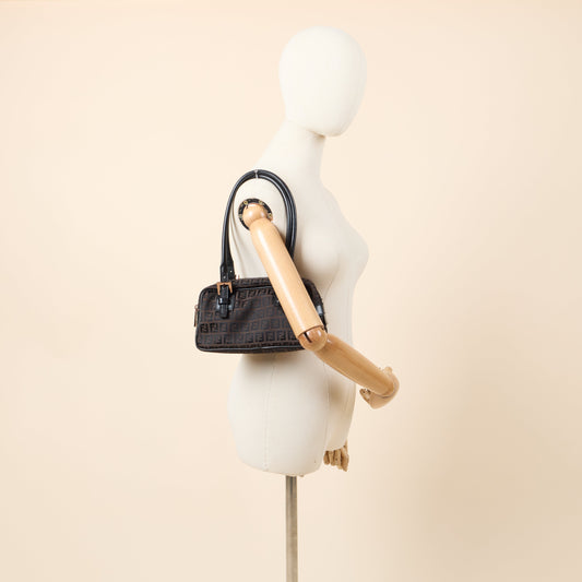 Fendi Vintage Shoulder Bag in Zucca FF, Canvas — Side View