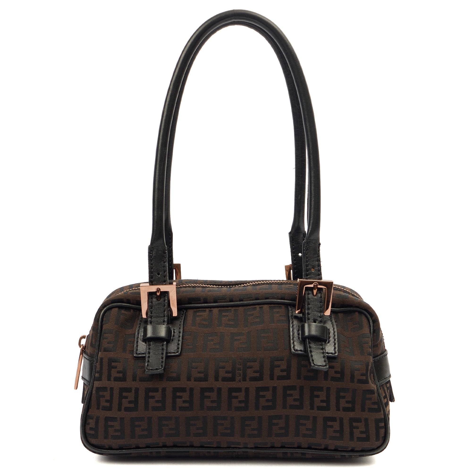 Fendi Vintage Shoulder Bag in Zucca FF, Canvas — Front View