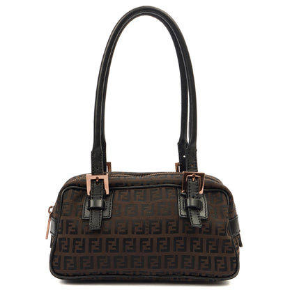 Fendi Vintage Shoulder Bag in Zucca FF, Canvas — Front View