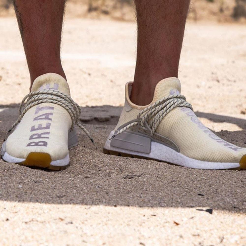 Pharrell x adidas NMD Human Race Gum Pack Cream — UK 3.5 | EU 36 | US 4 — Lifestyle View