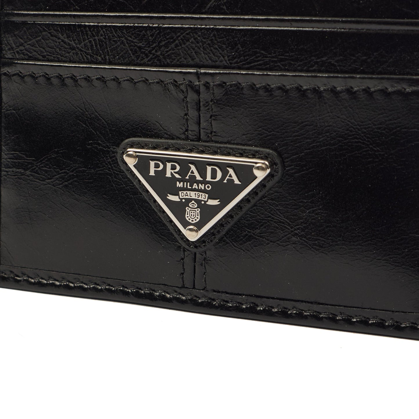 Prada Card Holder Card Holder in Black, Leather — Lifestyle View