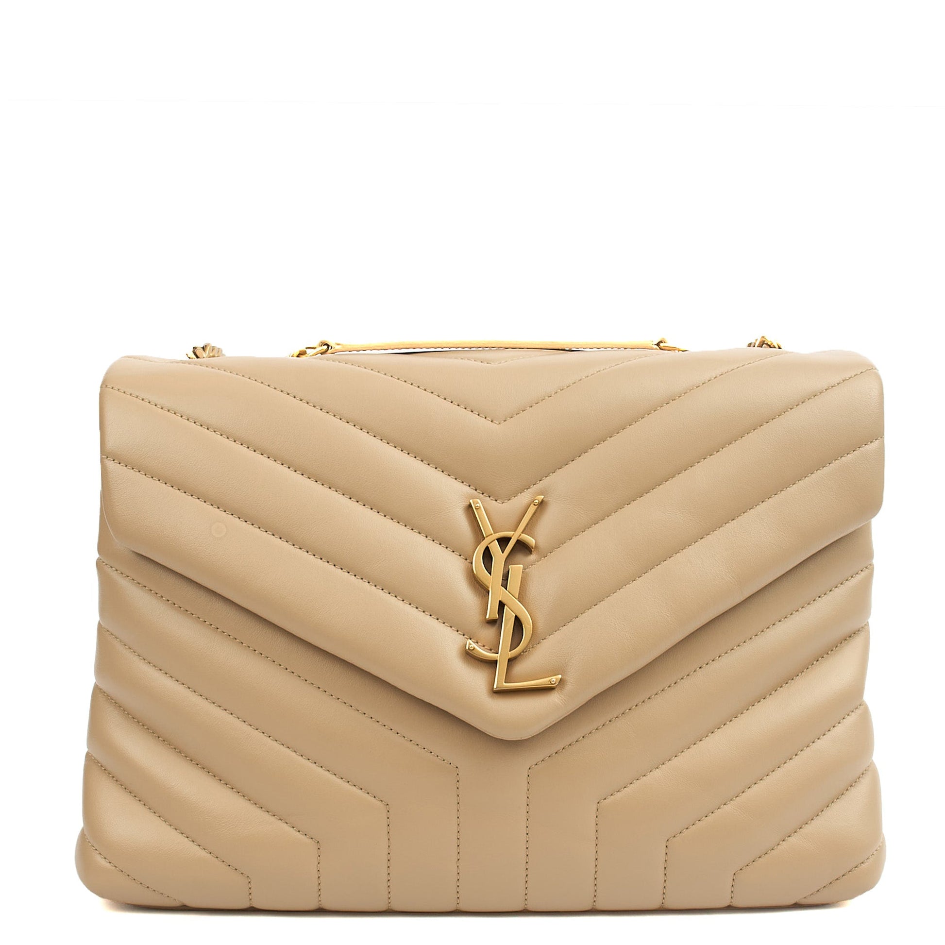 Saint Laurent Shoulder Bag Lou Lou - Medium in Cream, Calfskin Leather — Alternate View 8