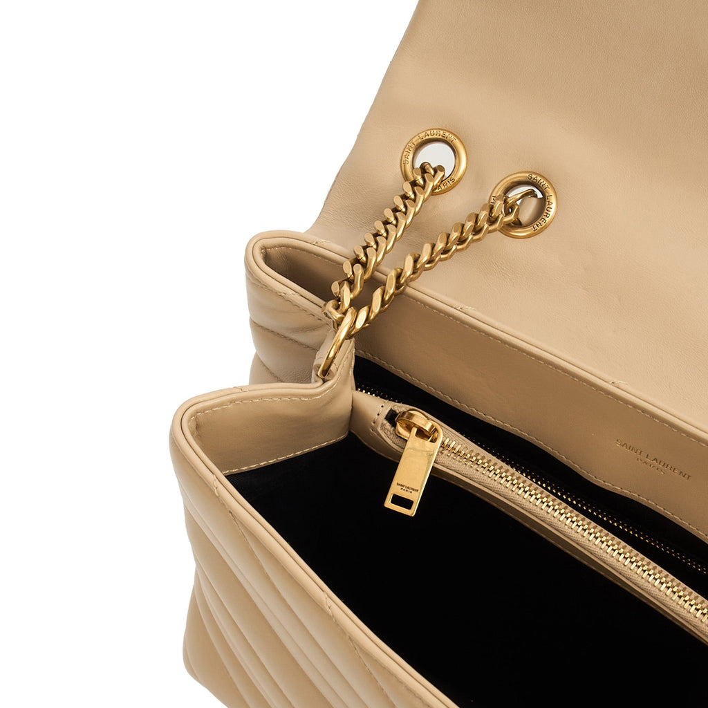 Saint Laurent Shoulder Bag Lou Lou - Medium in Cream, Calfskin Leather — Alternate View 7
