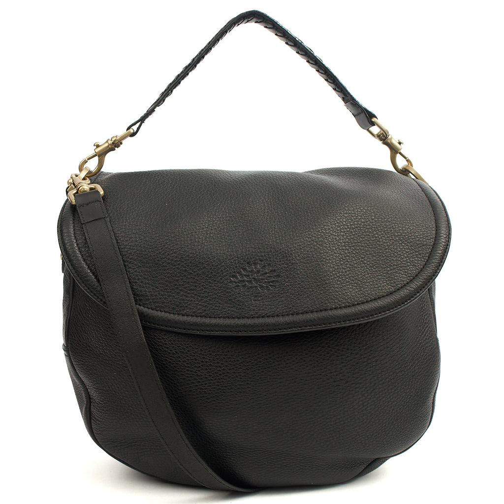 Mulberry Cross Body Effie Hobo in Black, Calfskin Leather — Front View