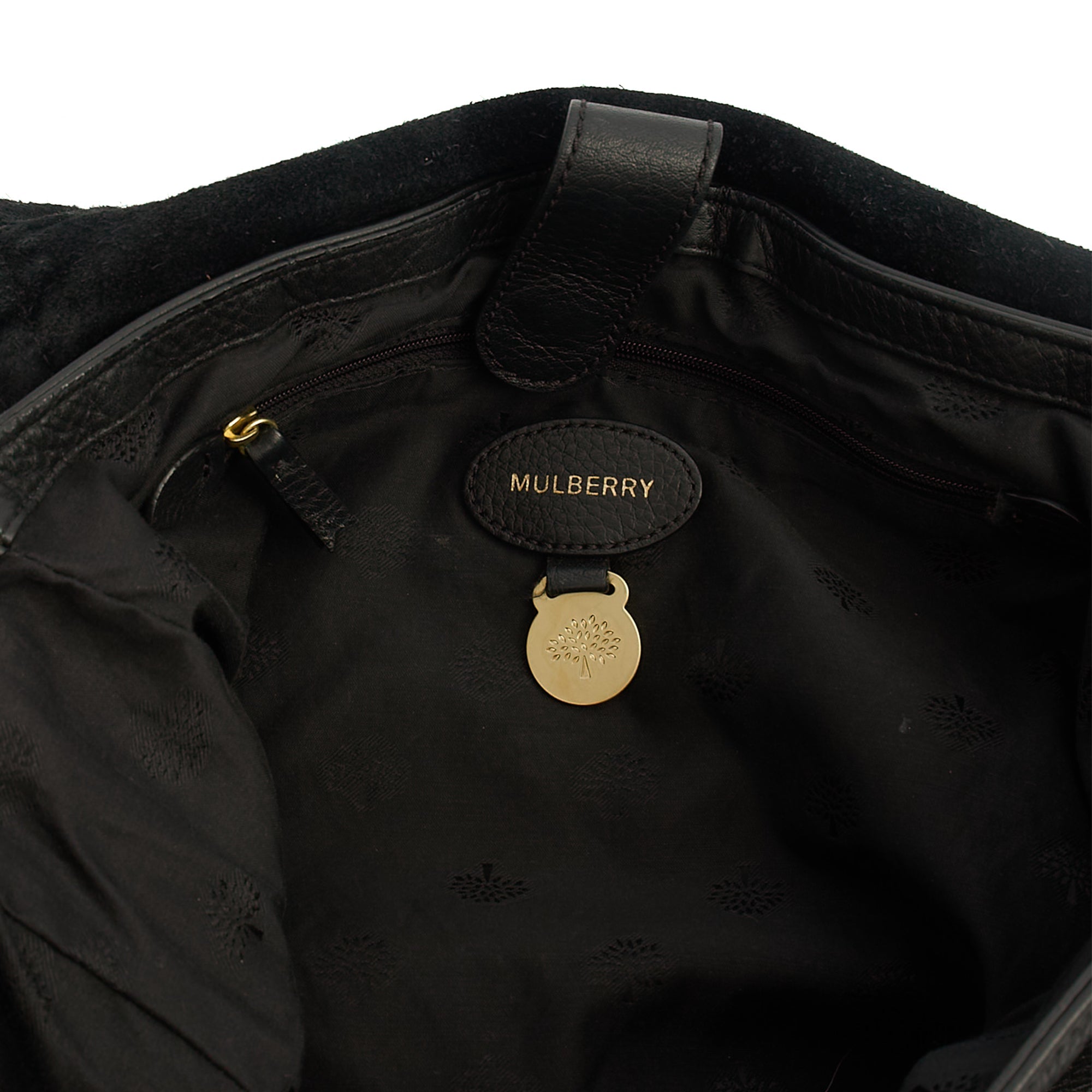 Mulberry Cross Body Effie Hobo in Black, Calfskin Leather — Detail View
