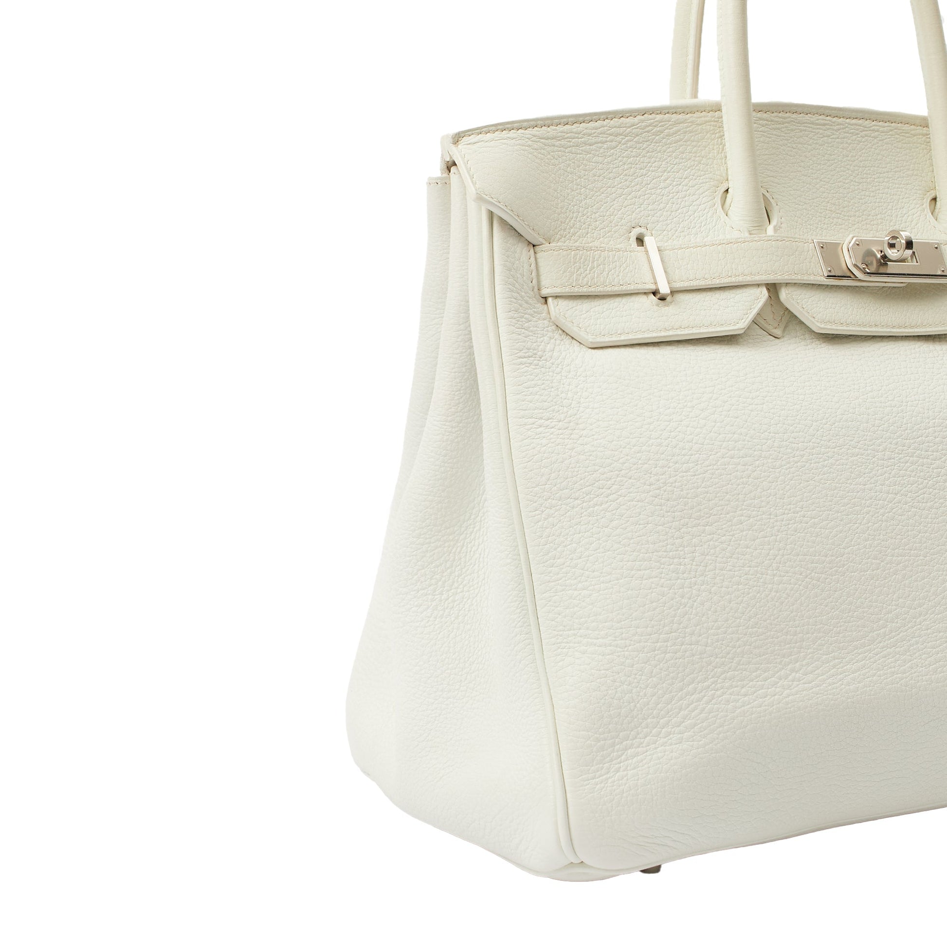 Hermes Top Handle Birkin 35 in White, Clemence Leather — Alternate View 7