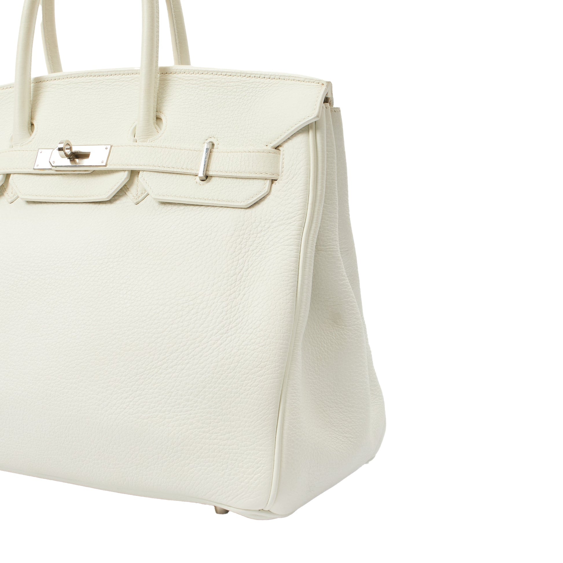 Hermes Top Handle Birkin 35 in White, Clemence Leather — Alternate View 27