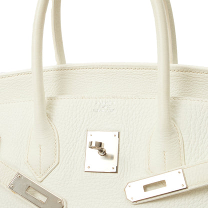 Hermes Top Handle Birkin 35 in White, Clemence Leather — Alternate View 8