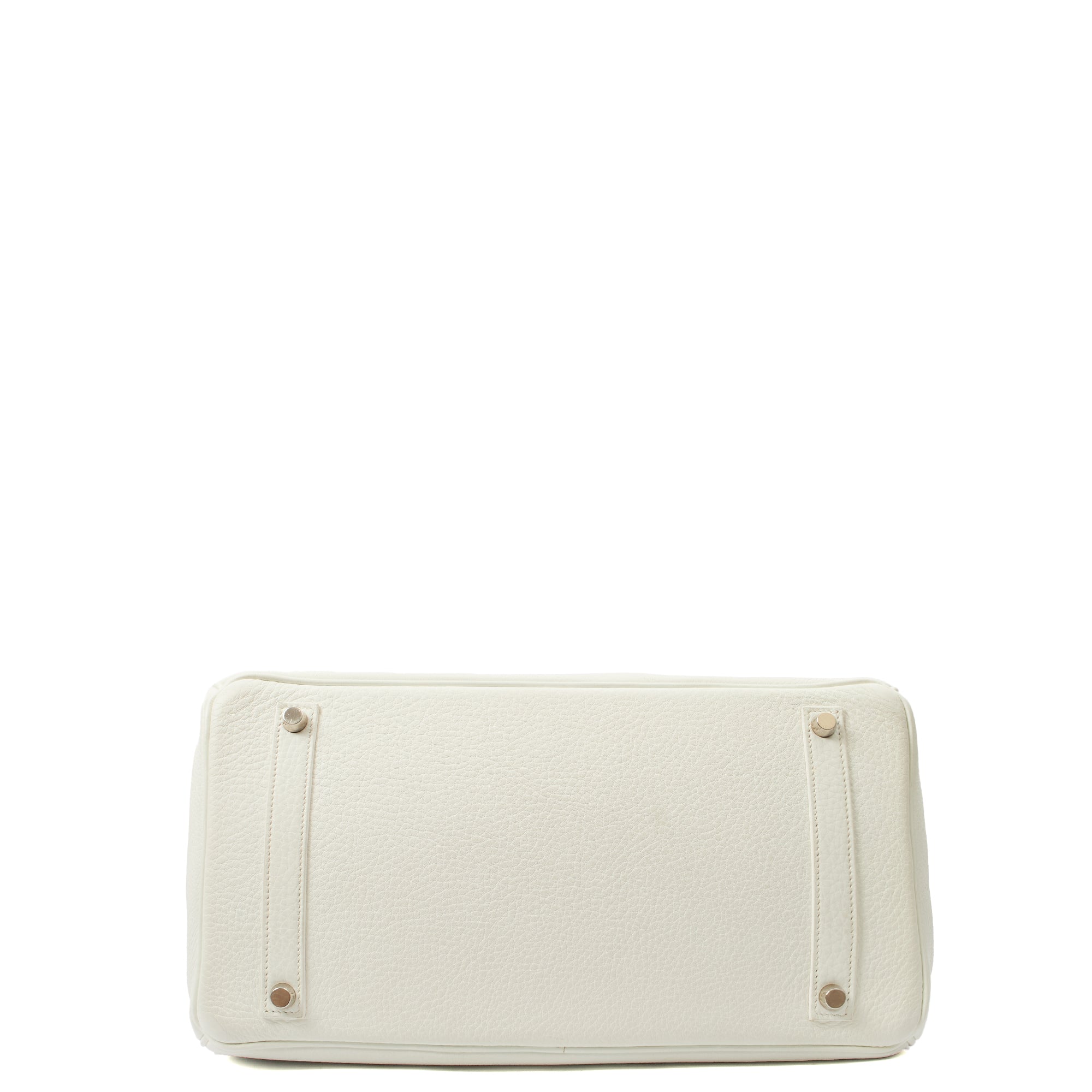 Hermes Top Handle Birkin 35 in White, Clemence Leather — Alternate View 15