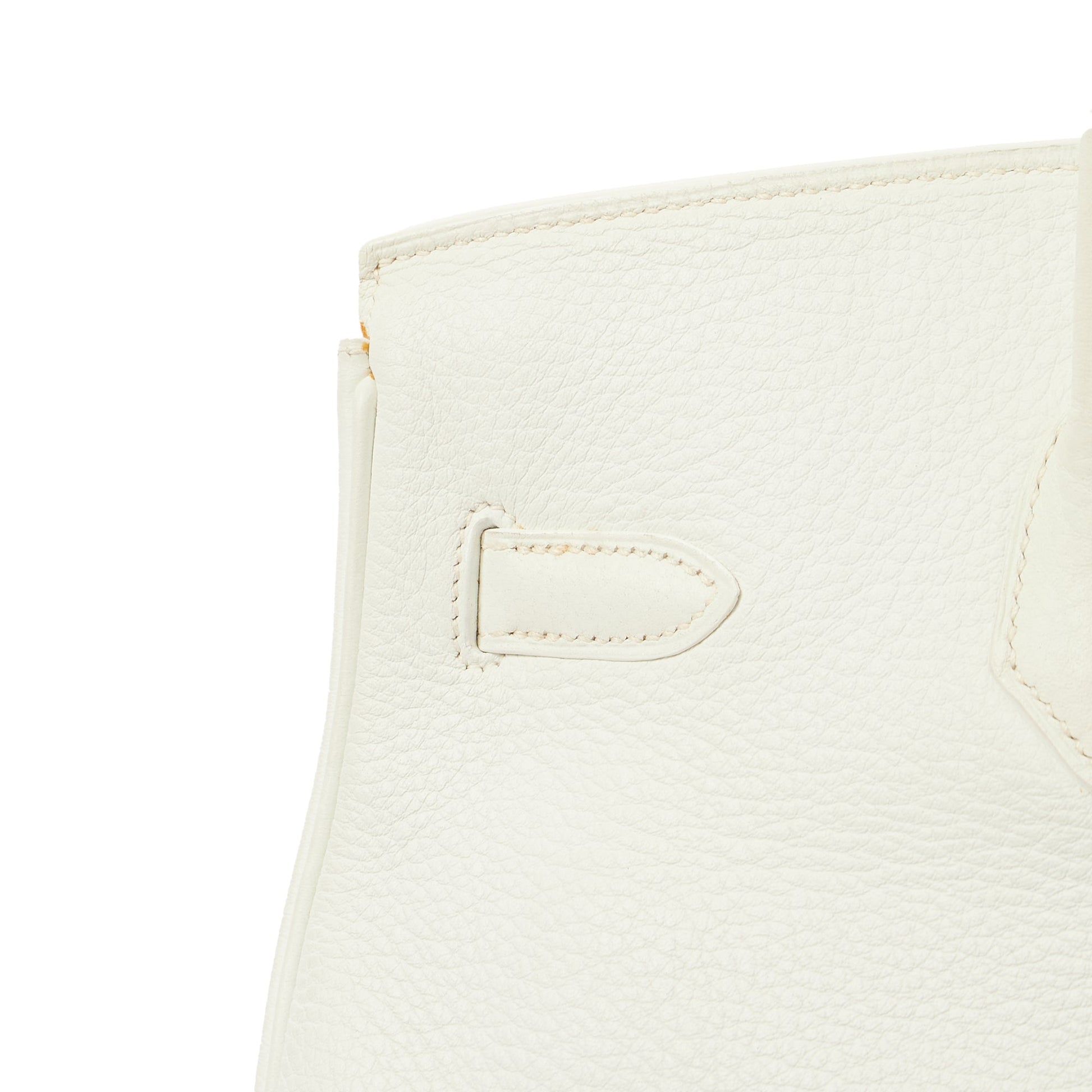 Hermes Top Handle Birkin 35 in White, Clemence Leather — Alternate View 9