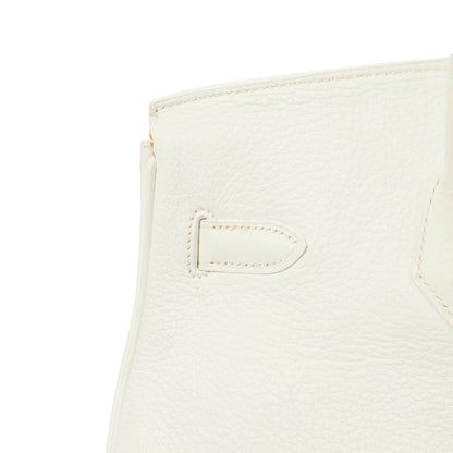 Hermes Top Handle Birkin 35 in White, Clemence Leather — Alternate View 20