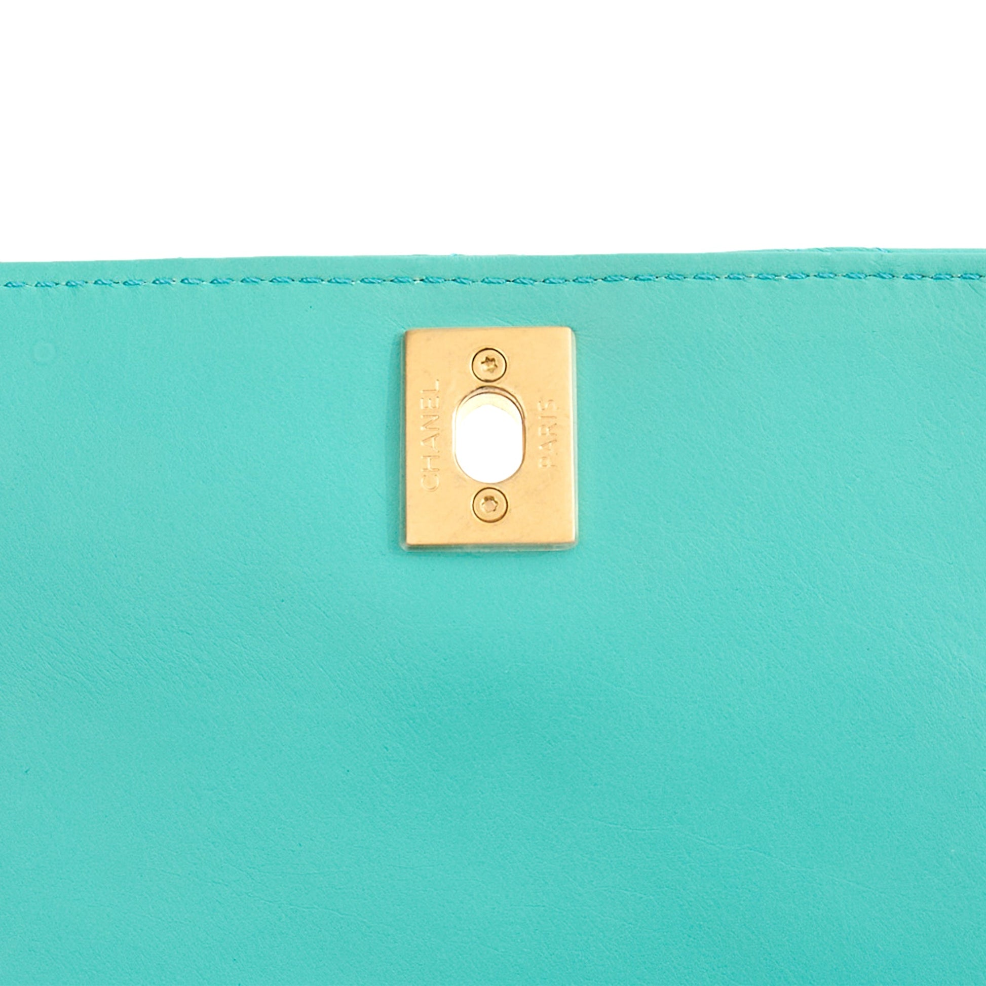 Chanel Cross Body Quilted Flap Bag Mini in Blue, Calfskin Leather — Alternate View 8