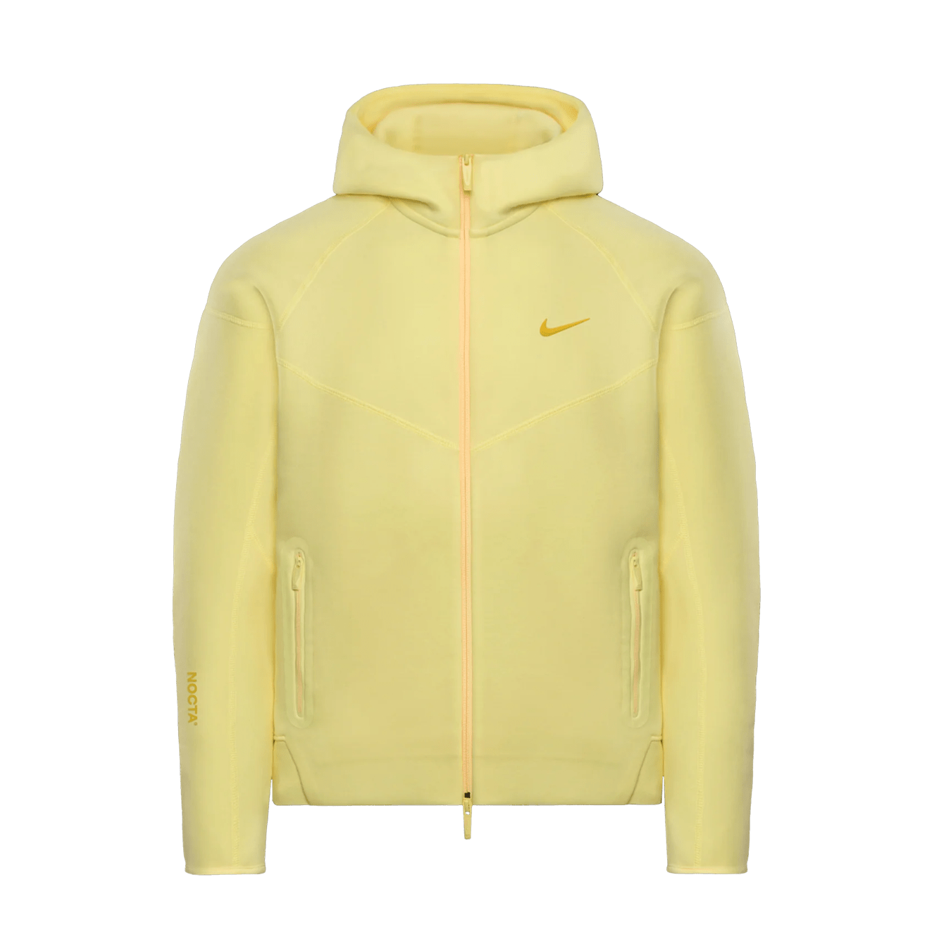 Nike x Nocta Tech Fleece Full Zip Hoodie 'Citron Tint' — XXS — Front View
