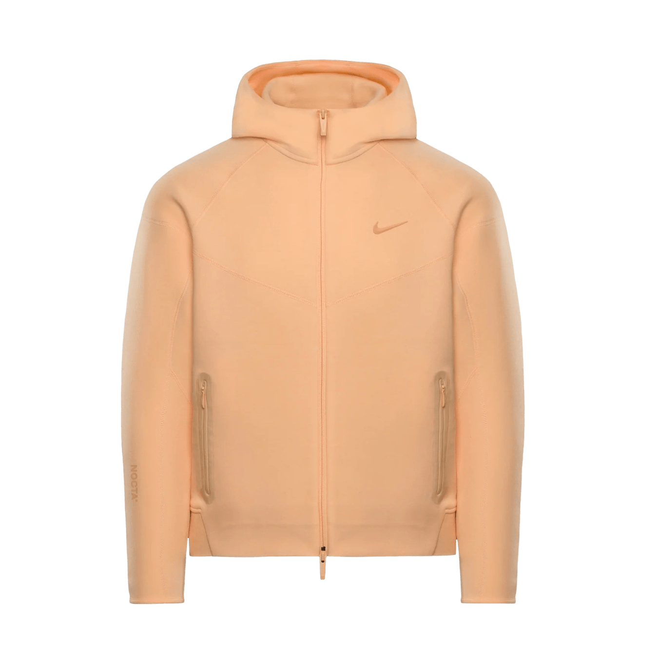 Nike x Nocta Tech Fleece Full Zip Hoodie 'Ice Peach' — XXS — Front View