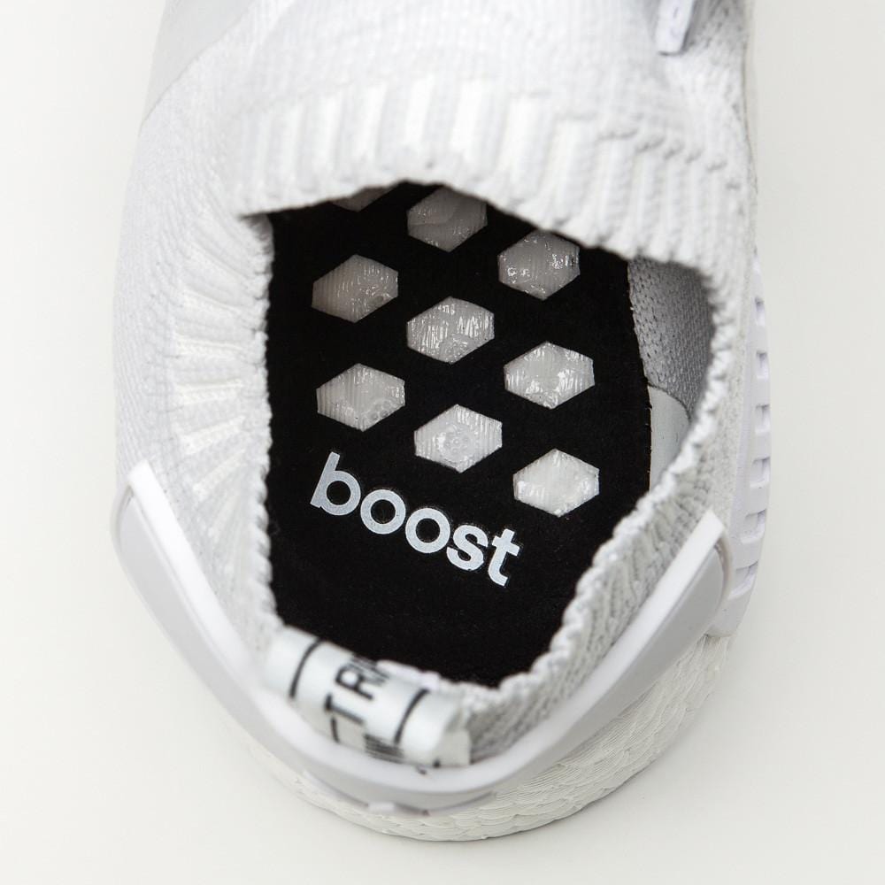 Adidas NMD_R1 Primeknit Vintage White — UK 3.5 | EU 36 | US 4 — Side View