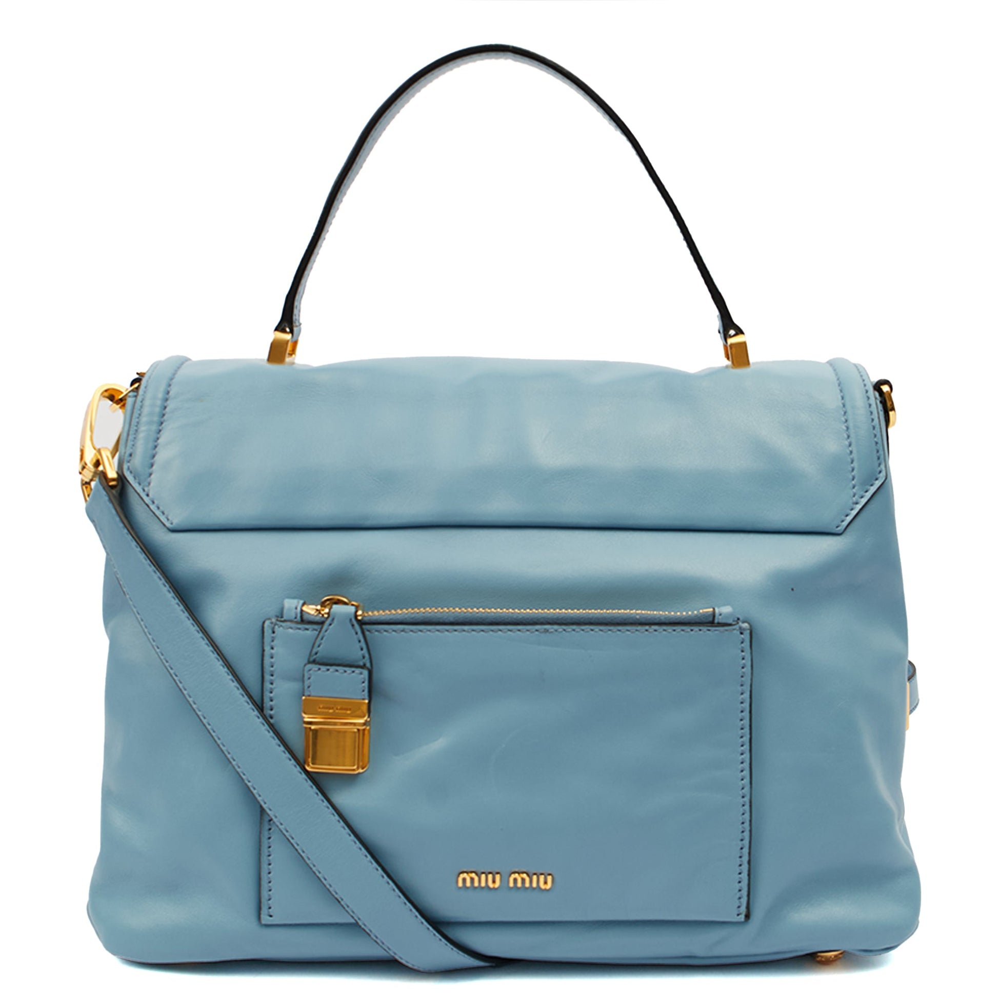 Miu Miu Shoulder Bag Shoulder Bag in Blue, Leather — Alternate View 15