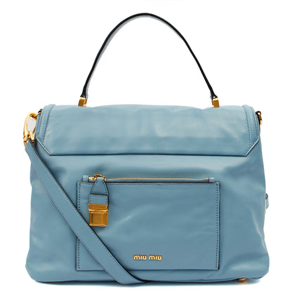 Miu Miu Shoulder Bag Shoulder Bag in Blue, Leather — Alternate View 9