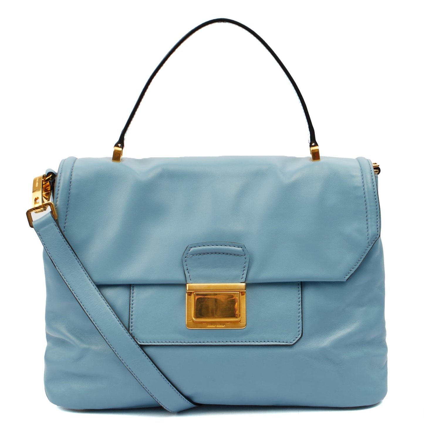 Miu Miu Shoulder Bag Shoulder Bag in Blue, Leather — Alternate View 7