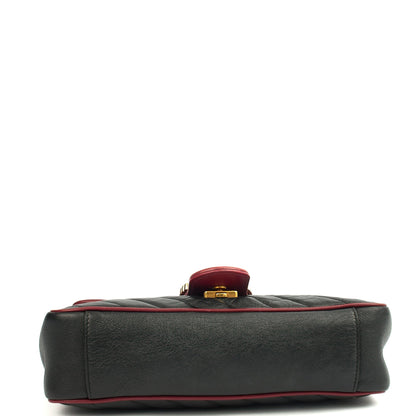 Gucci Shoulder Bag Marmont Shoulder Flap Bag - Medium in Black, Leather — Detail View
