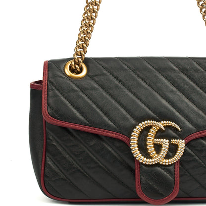 Gucci Shoulder Bag Marmont Shoulder Flap Bag - Medium in Black, Leather — Alternate View 7