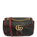 Gucci Shoulder Bag Marmont Shoulder Flap Bag - Medium in Black, Leather — Front View