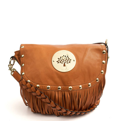 Mulberry Cross Body Daria Satchel in Deer Brown, Calfskin Leather — Front View