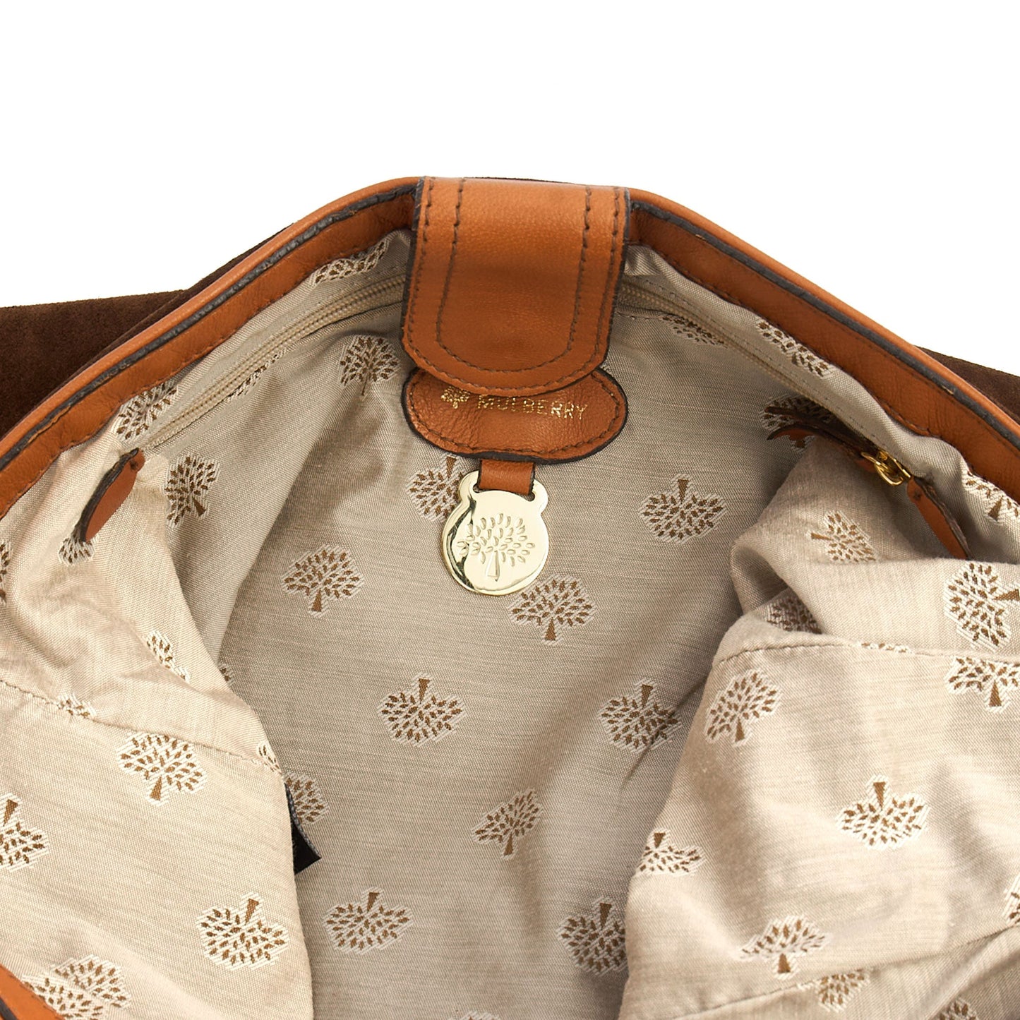 Mulberry Cross Body Daria Satchel in Deer Brown, Calfskin Leather — Detail View